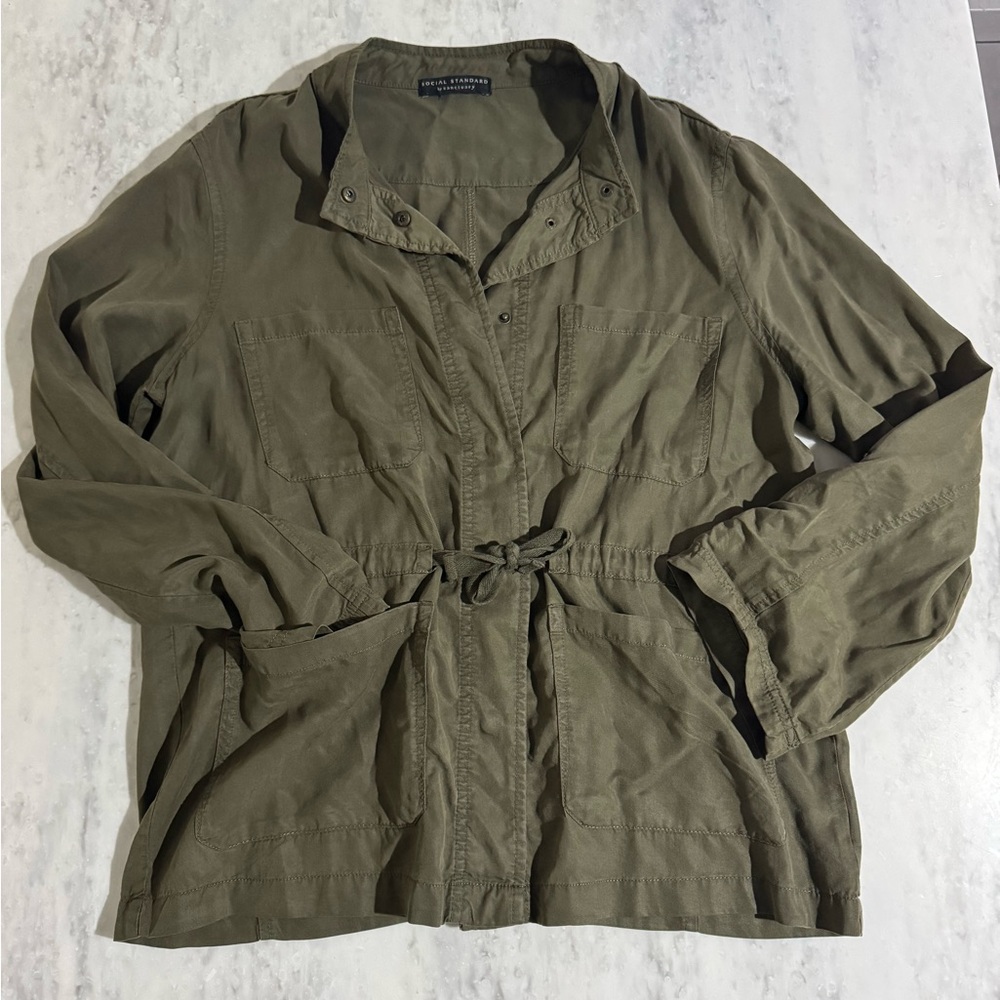 Sanctuary Bamboo Olive Green Utility Army Style Y2K Cute Casual Everyday Jacket